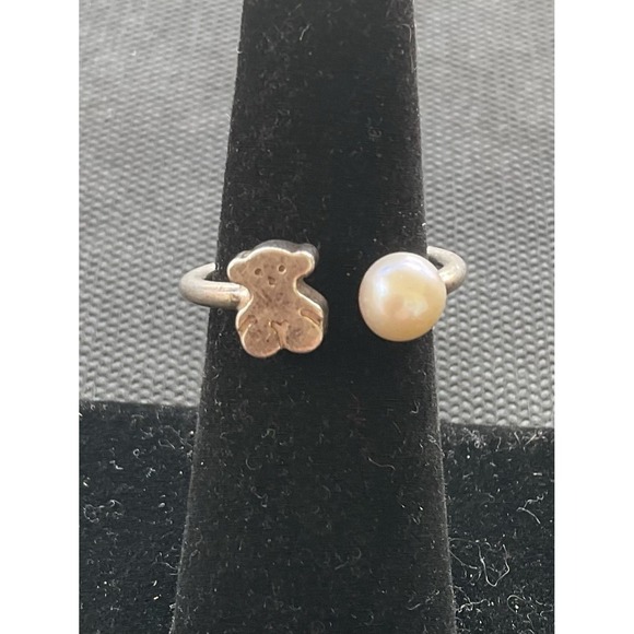 Tous Jewelry - TOUS 925 Sterling Silver sweet dolls ring Size 6.25 bear & pearl